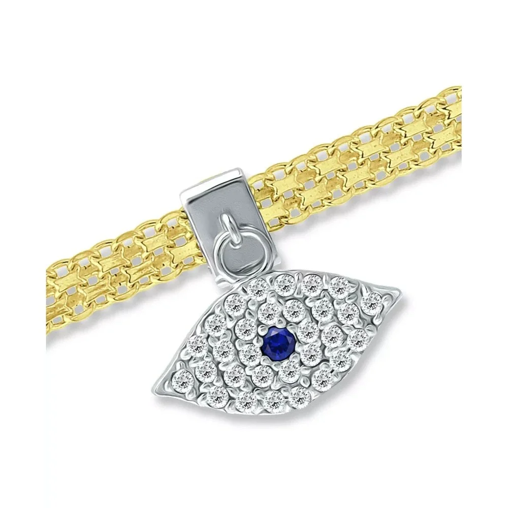 Giani Bernini CZ Evil Eye Bismark Chain Bracelet 7.25